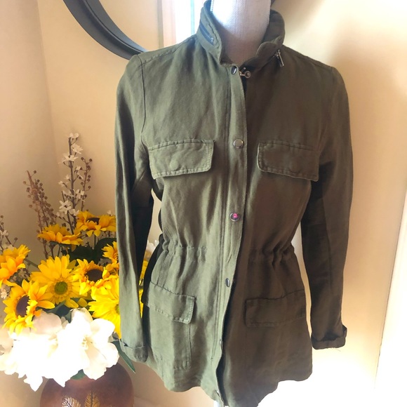 NWT Dear John Army Green Linen Jacket. Size XS. - Picture 1 of 3